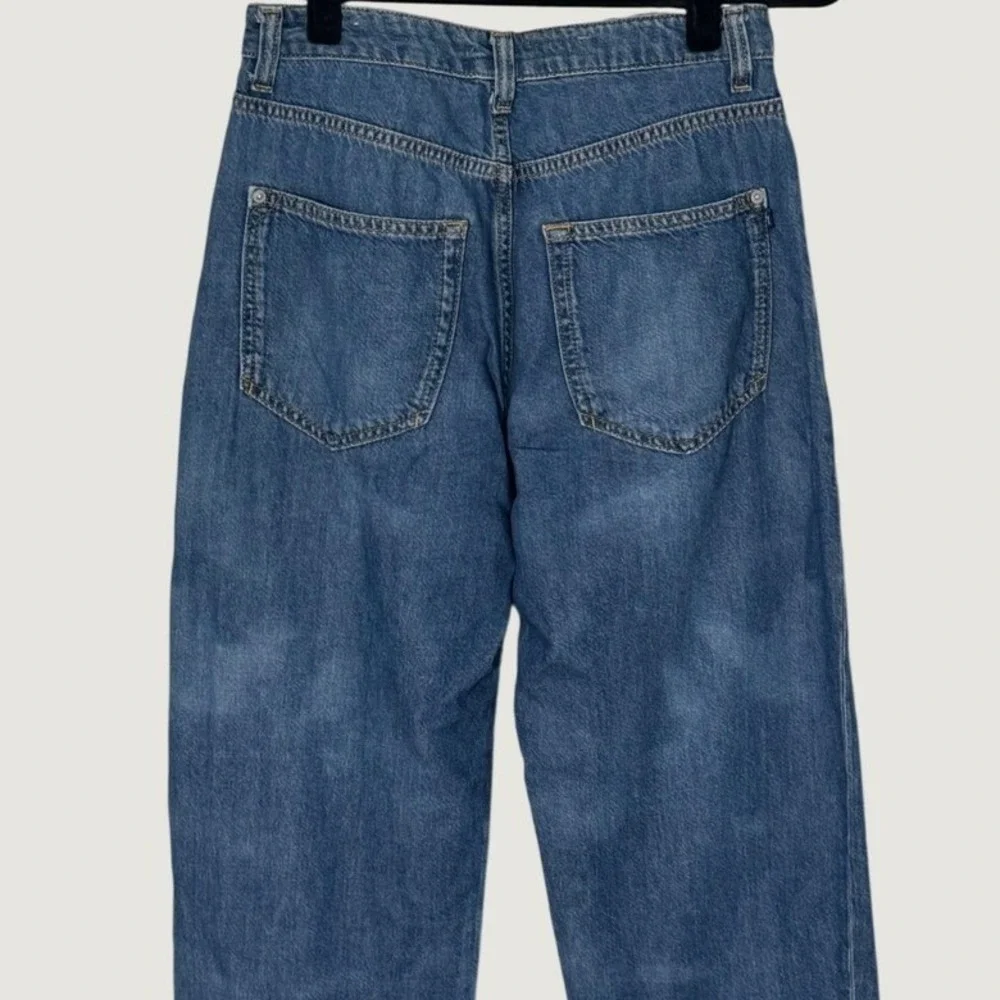 Pilcro The Breaker Relaxed Jeans Blue Sz 27 High Rise Barrel Denim
